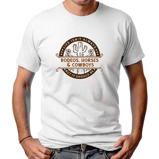 CAMISETA MASCULINA RODEOS HORSES COWBOYS