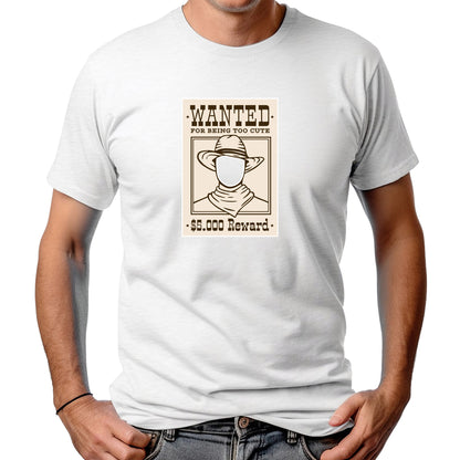 CAMISETA MASCULINA WANTED TOO CUTE