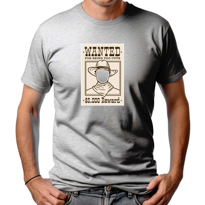 CAMISETA MASCULINA WANTED TOO CUTE