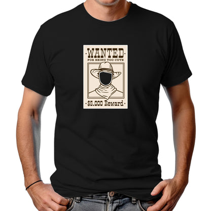 CAMISETA MASCULINA WANTED TOO CUTE