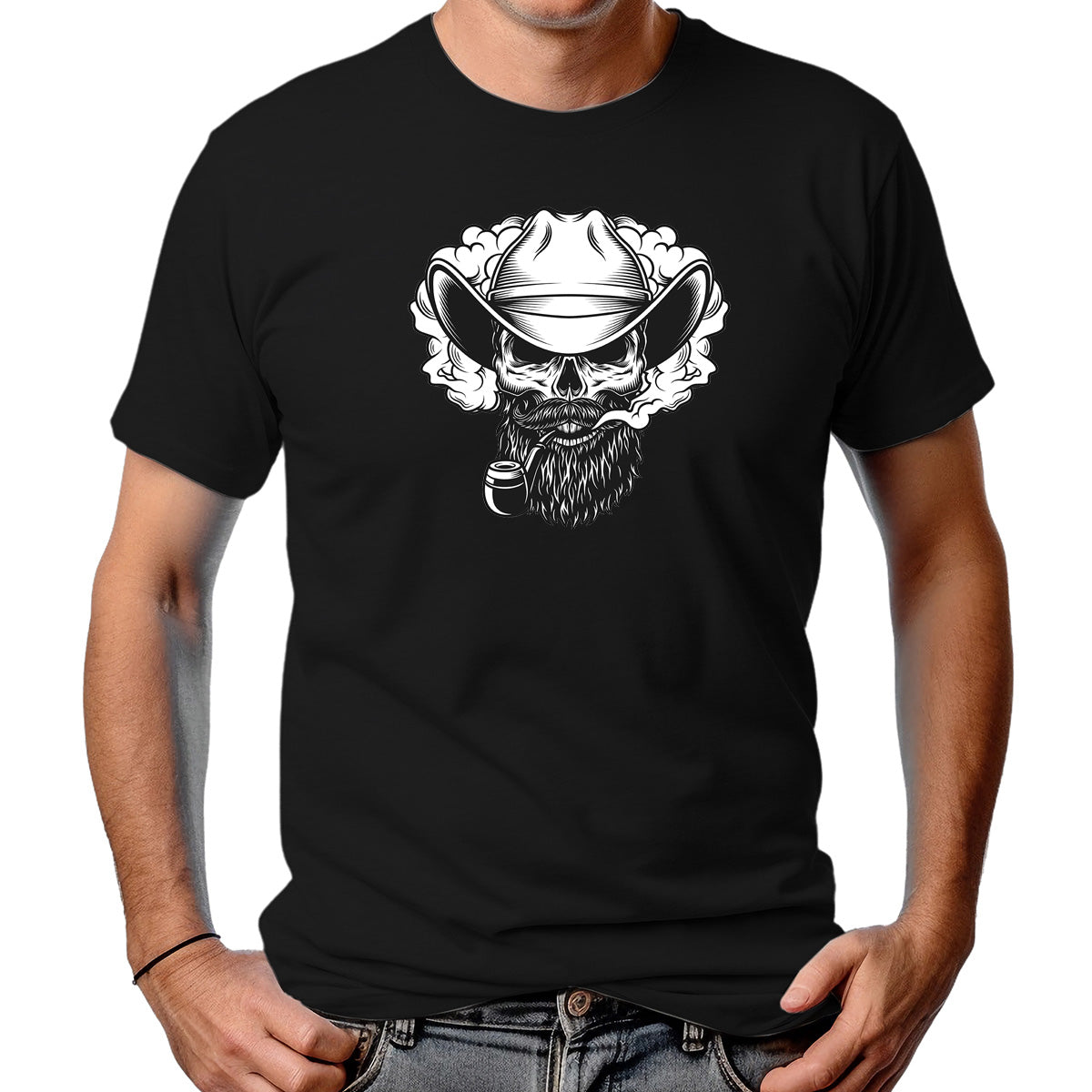 CAMISETA MASCULINA CAVEIRA FUMANDO