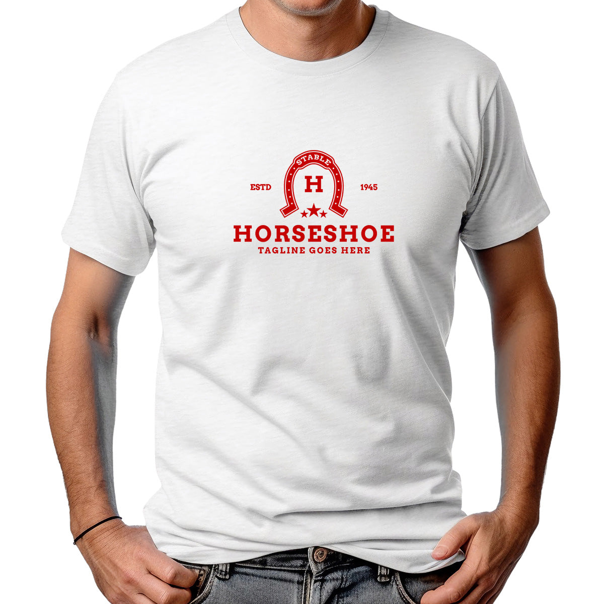 CAMISETA MASCULINA HORSESHOE RED