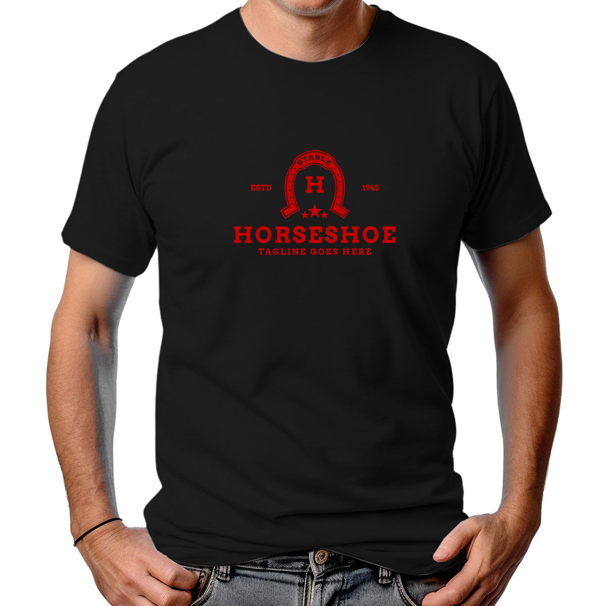 CAMISETA MASCULINA HORSESHOE RED