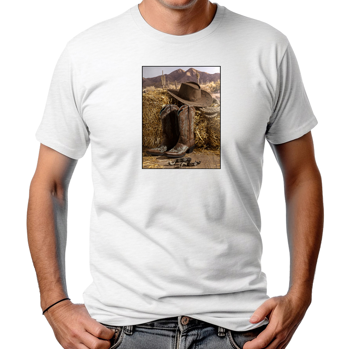 CAMISETA MASCULINA HAT AND BOOTS