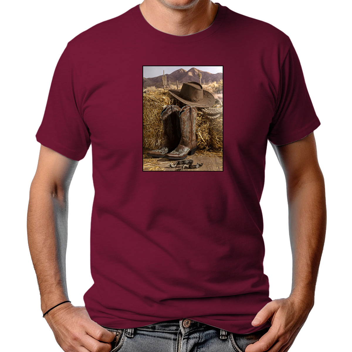 CAMISETA MASCULINA HAT AND BOOTS