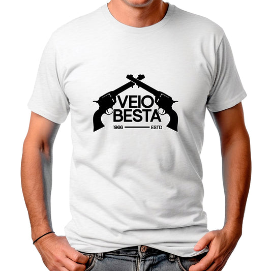 CAMISETA MASCULINA VEIOBESTA DUAL GUN