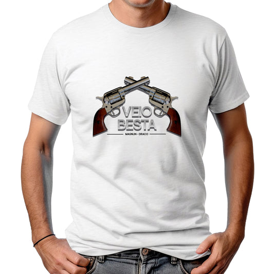 CAMISETA MASCULINA VEIOBESTA DUAL GUN 2
