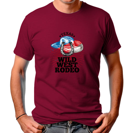 CAMISETA MASCULINA TEXAS WILD WEST RODEO