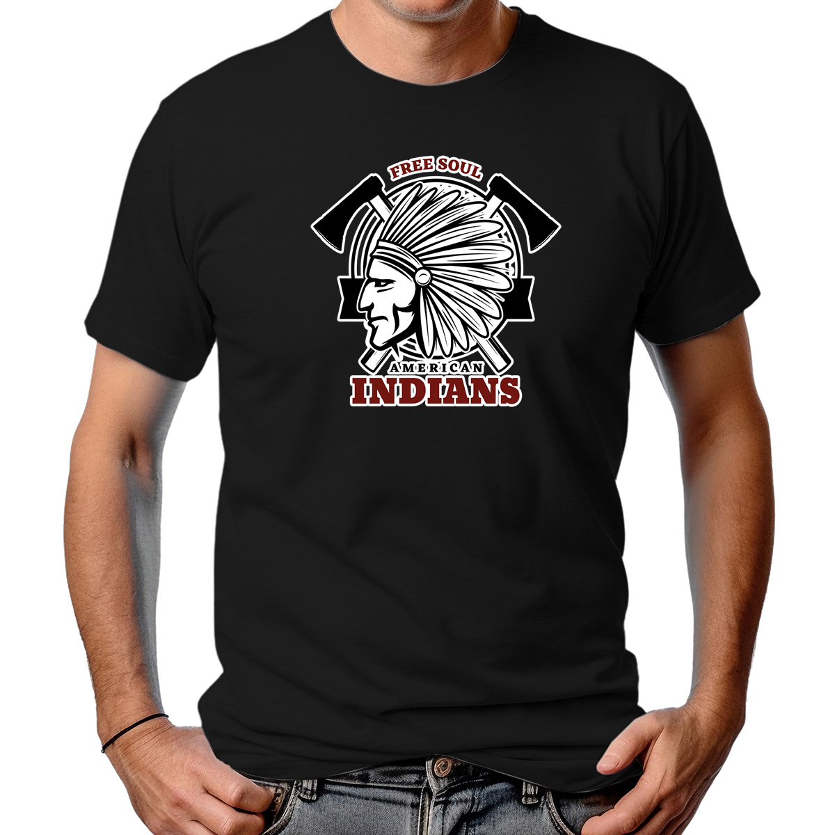 CAMISETA MASCULINA FREE SOUL AMERICAN INDIANS