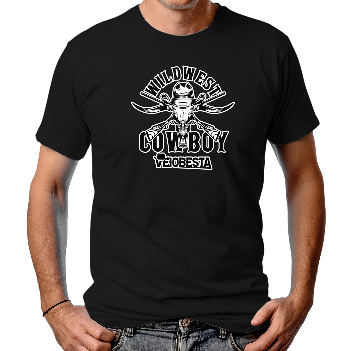 CAMISETA MASCULINA WILD WEST VEIOBESTA
