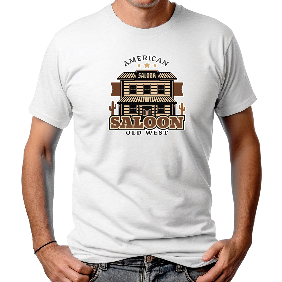 CAMISETA MASCULINA AMERICAN SALOON WILD WEST