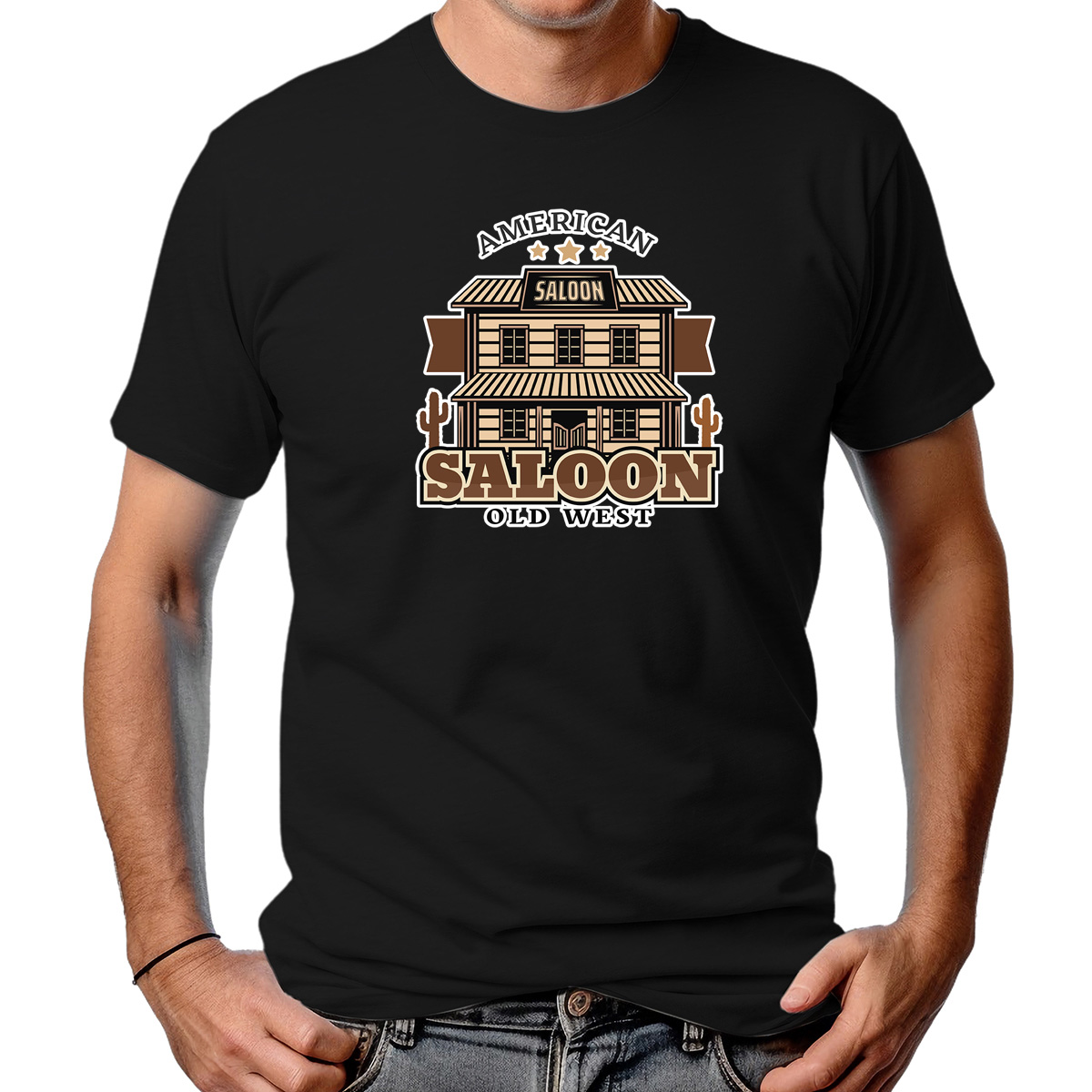 CAMISETA MASCULINA AMERICAN SALOON WILD WEST
