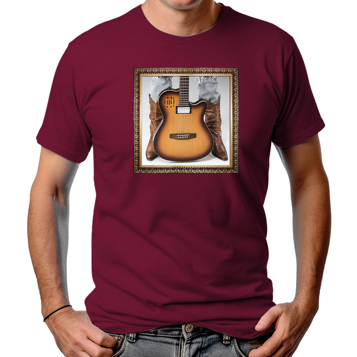 CAMISETA MASCULINA COUNTRY ELETRONIC GUITAR