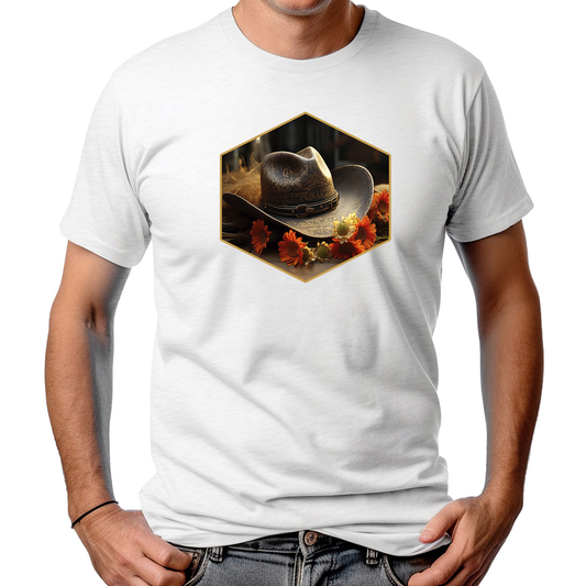 CAMISETA MASCULINA HAT AND ROSES