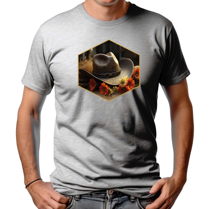 CAMISETA MASCULINA HAT AND ROSES