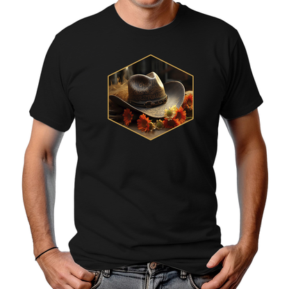 CAMISETA MASCULINA HAT AND ROSES