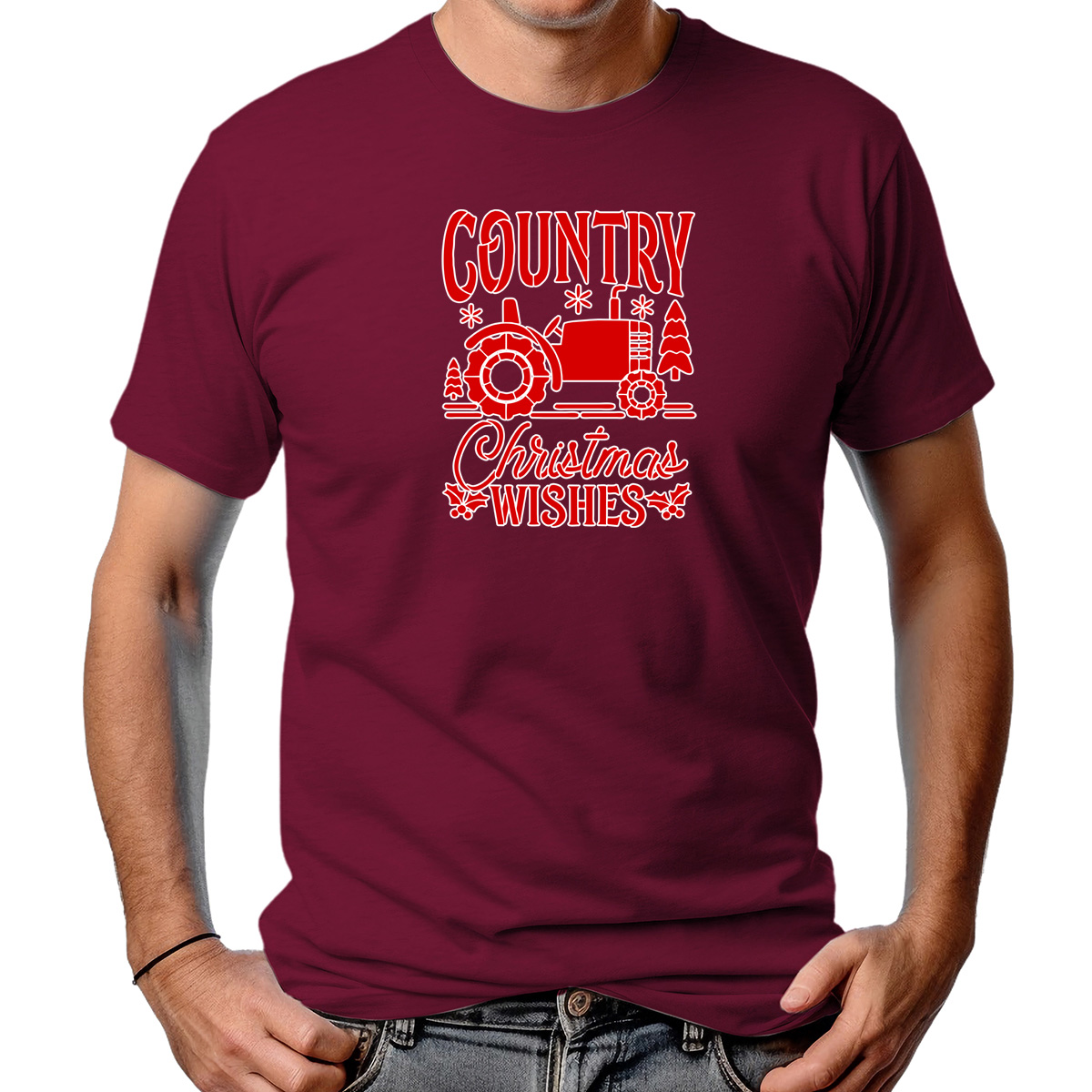 CAMISETA MASCULINA COUNTRY CHRISTMAS WISHES
