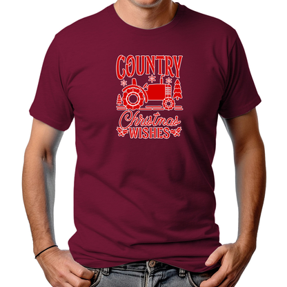 CAMISETA MASCULINA COUNTRY CHRISTMAS WISHES