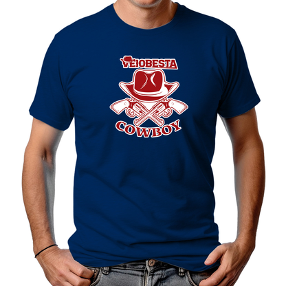 CAMISETA MASCULINA VEIOBESTA COWBOY GUN