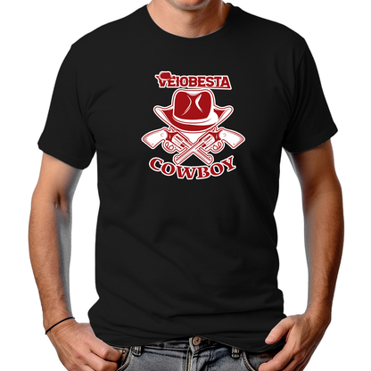 CAMISETA MASCULINA VEIOBESTA COWBOY GUN