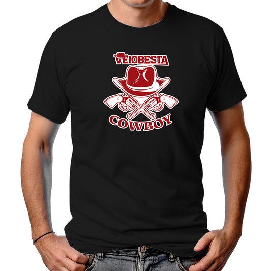 CAMISETA MASCULINA VEIOBESTA COWBOY GUN