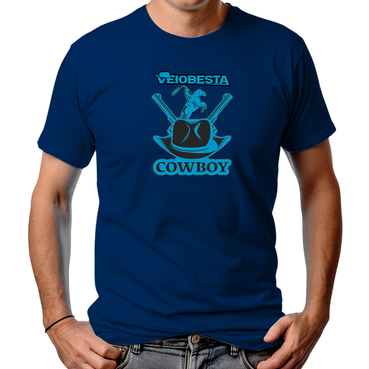 CAMISETA MASCULINA VEIOBESTA COWBOY GUN 2
