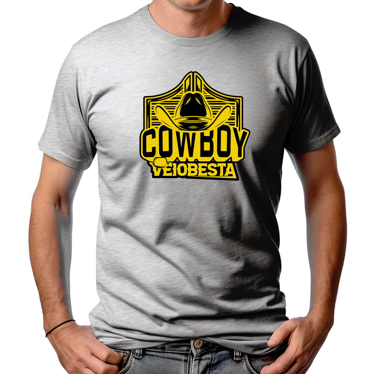 CAMISETA MASCULINA VEIOBESTA COWBOY
