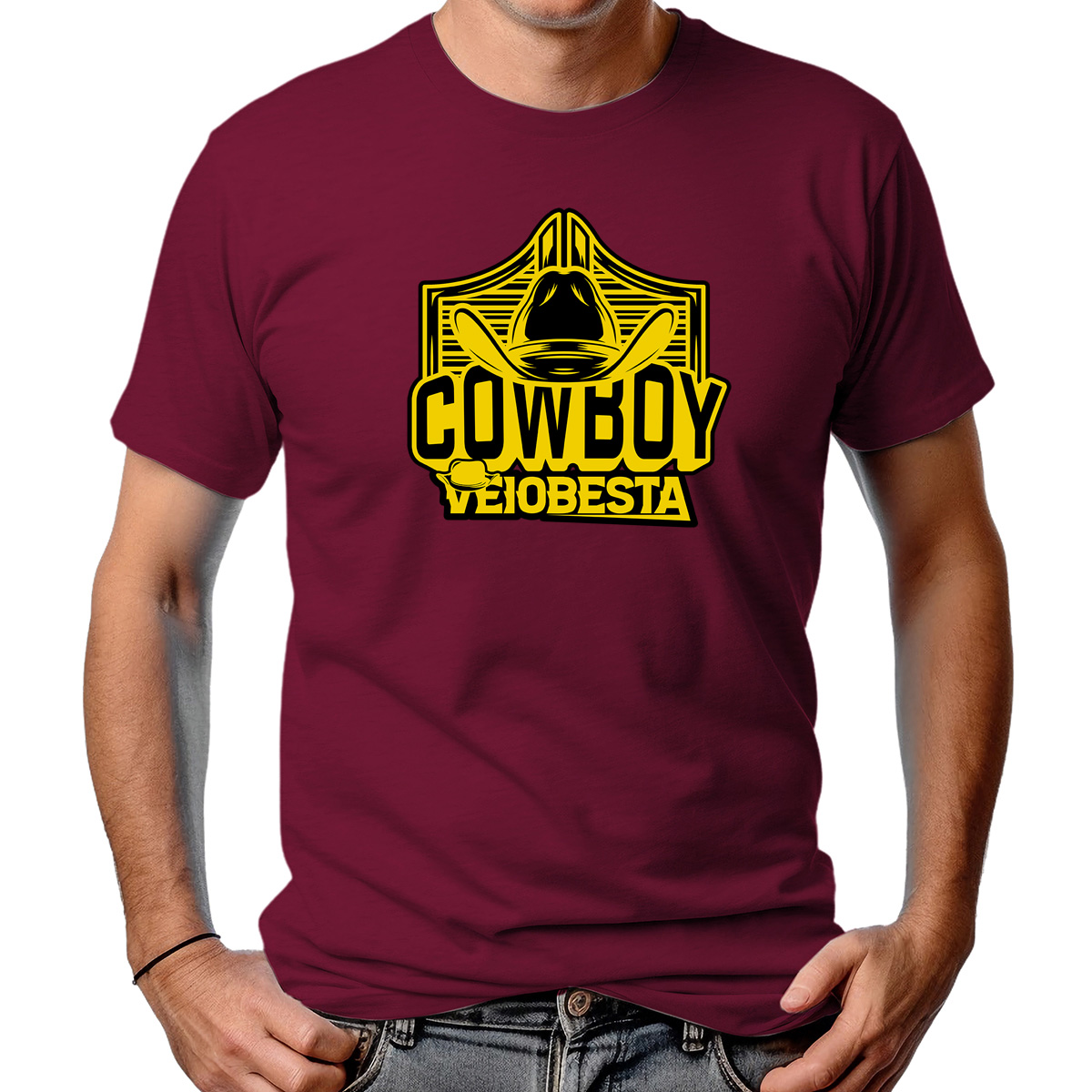 CAMISETA MASCULINA VEIOBESTA COWBOY