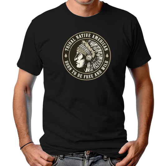 CAMISETA MASCULINA BORN TO BE FREE AND WILD