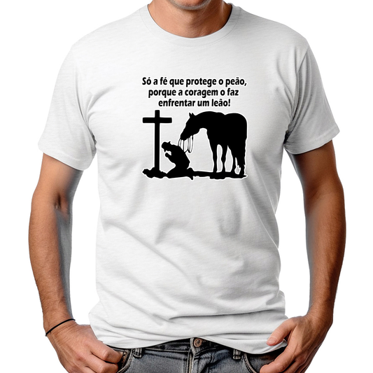 CAMISETA MASCULINA A FÉ PROTEGE