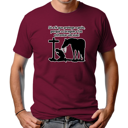 CAMISETA MASCULINA A FÉ PROTEGE