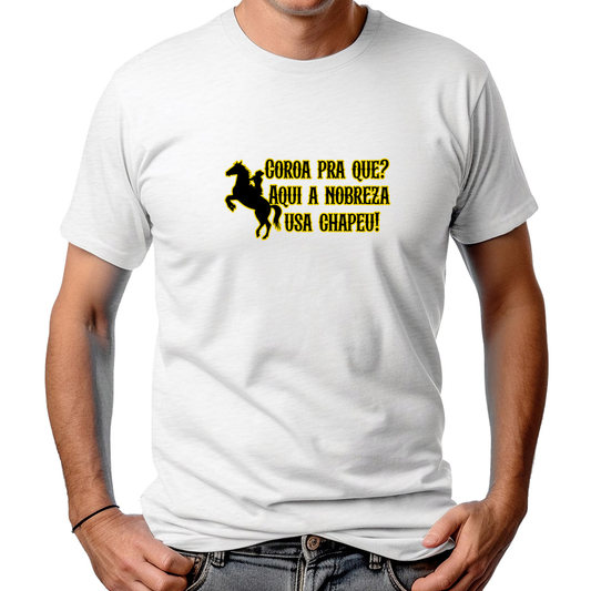 CAMISETA MASCULINA CORDA PRA QUE?