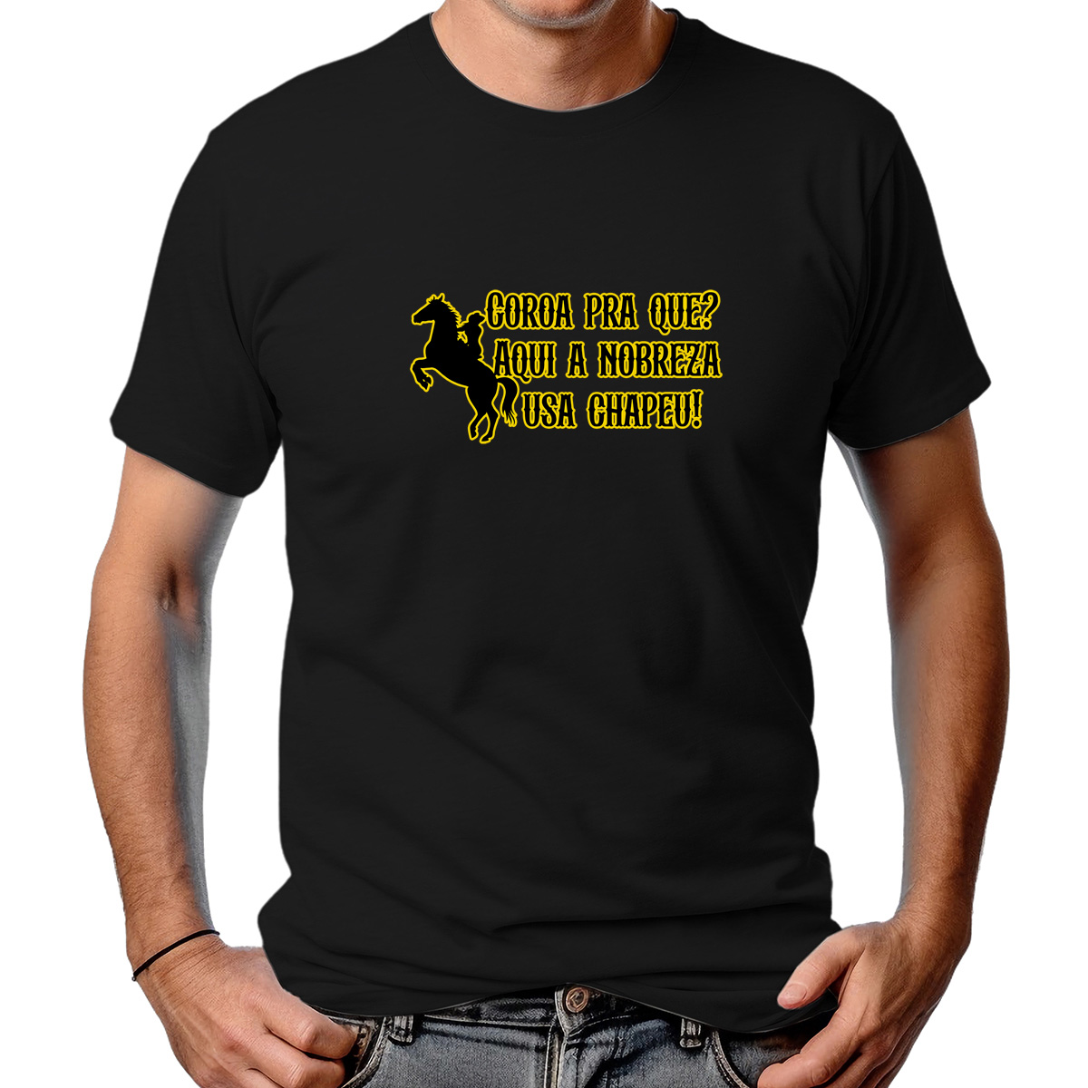 CAMISETA MASCULINA CORDA PRA QUE?