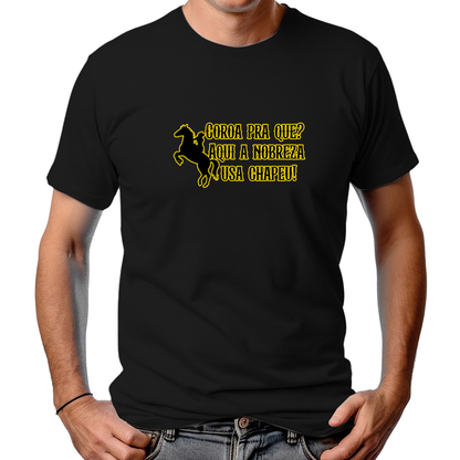 CAMISETA MASCULINA CORDA PRA QUE?