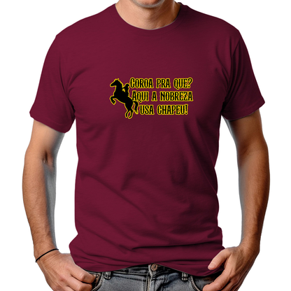 CAMISETA MASCULINA CORDA PRA QUE?