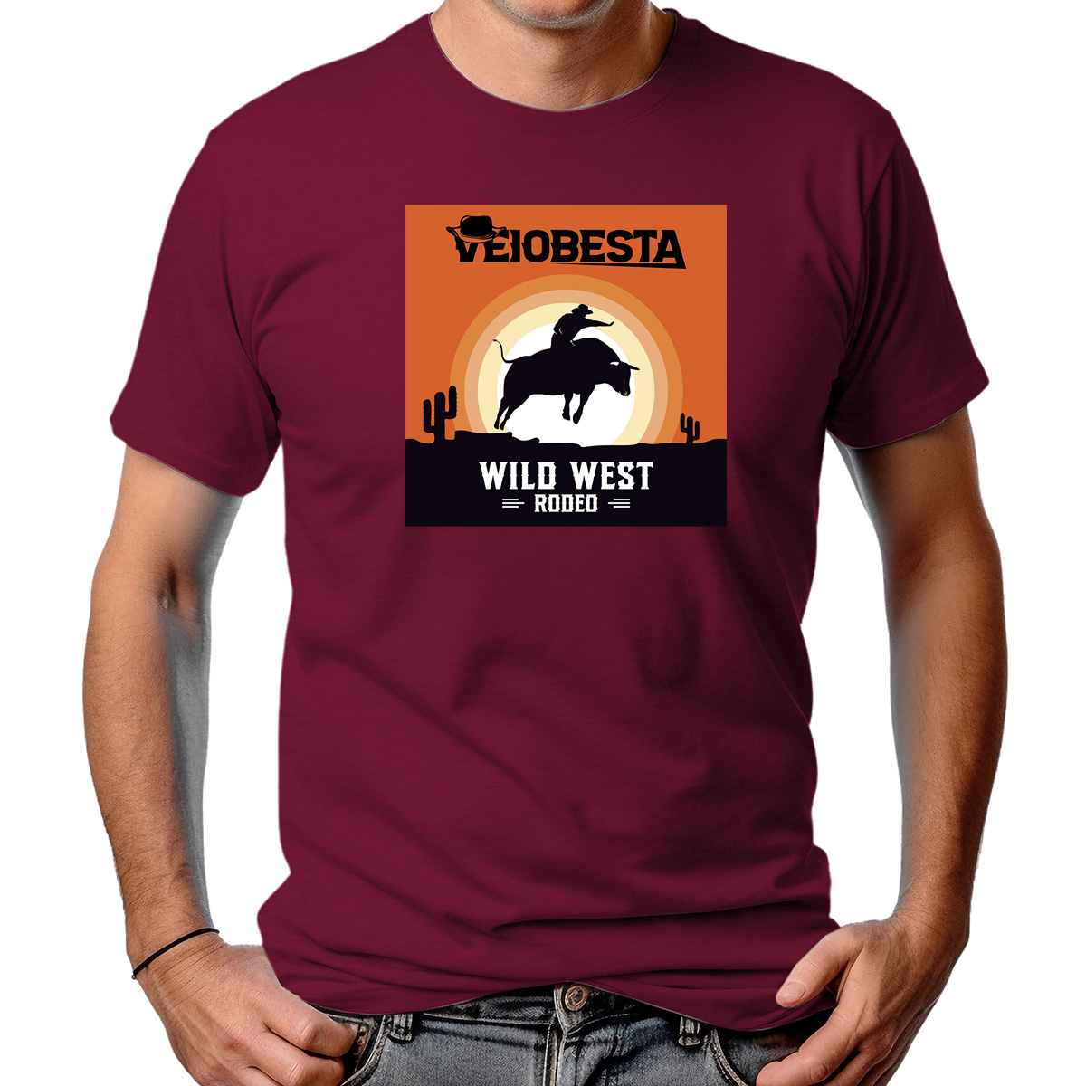 CAMISETA MASCULINA WILD WEST RODEIO