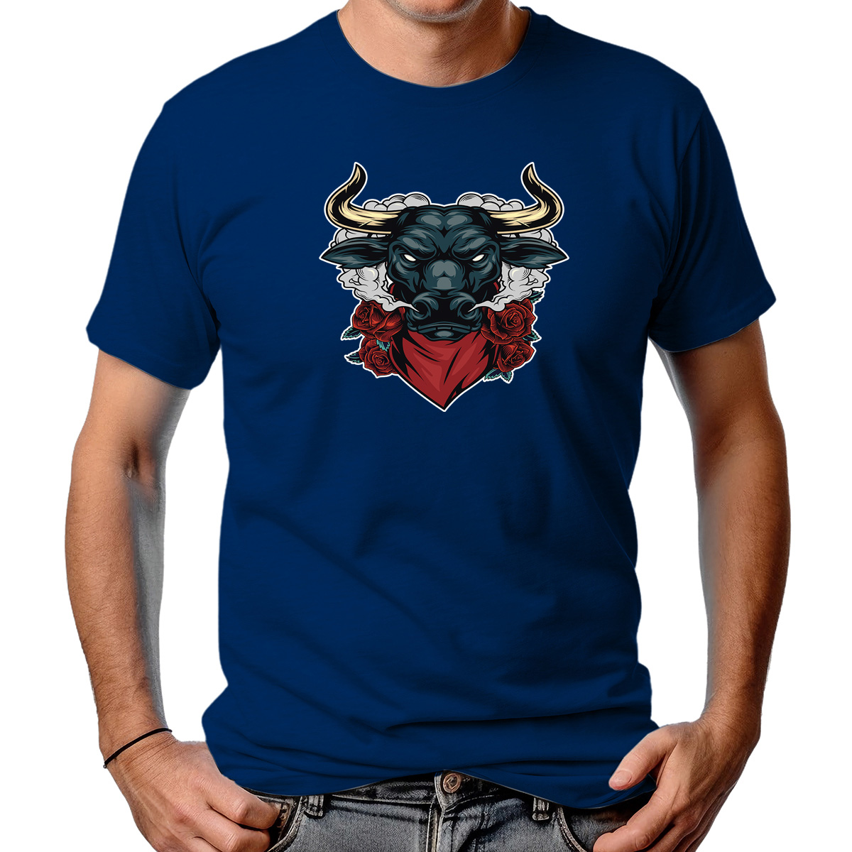 CAMISETA MASCULINA SMOKING ANGRY BULL