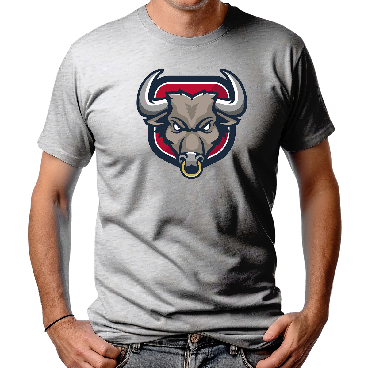 CAMISETA MASCULINA ANGRY HAIRY BULL