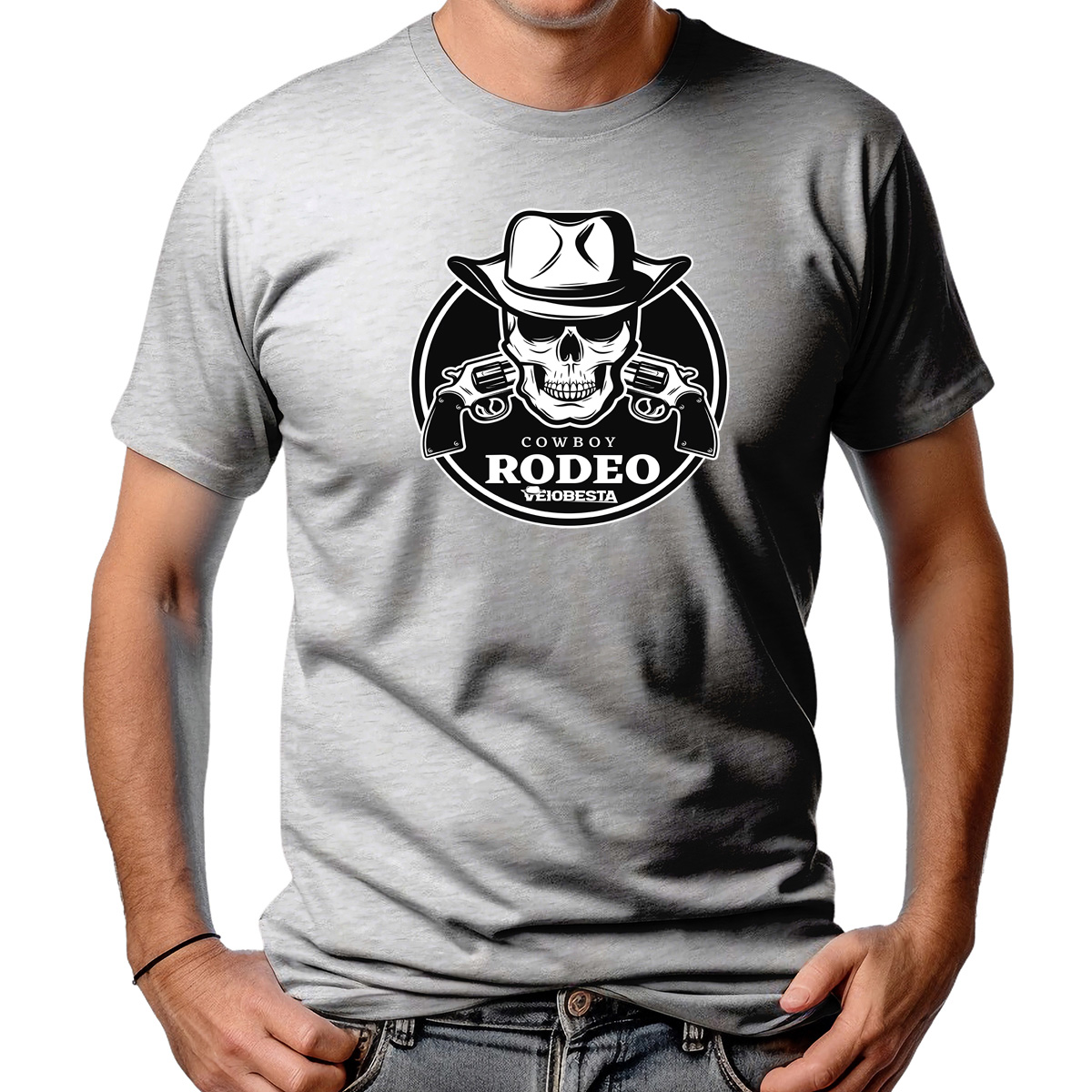 CAMISETA MASCULINA COWBOY RODEO BLACK