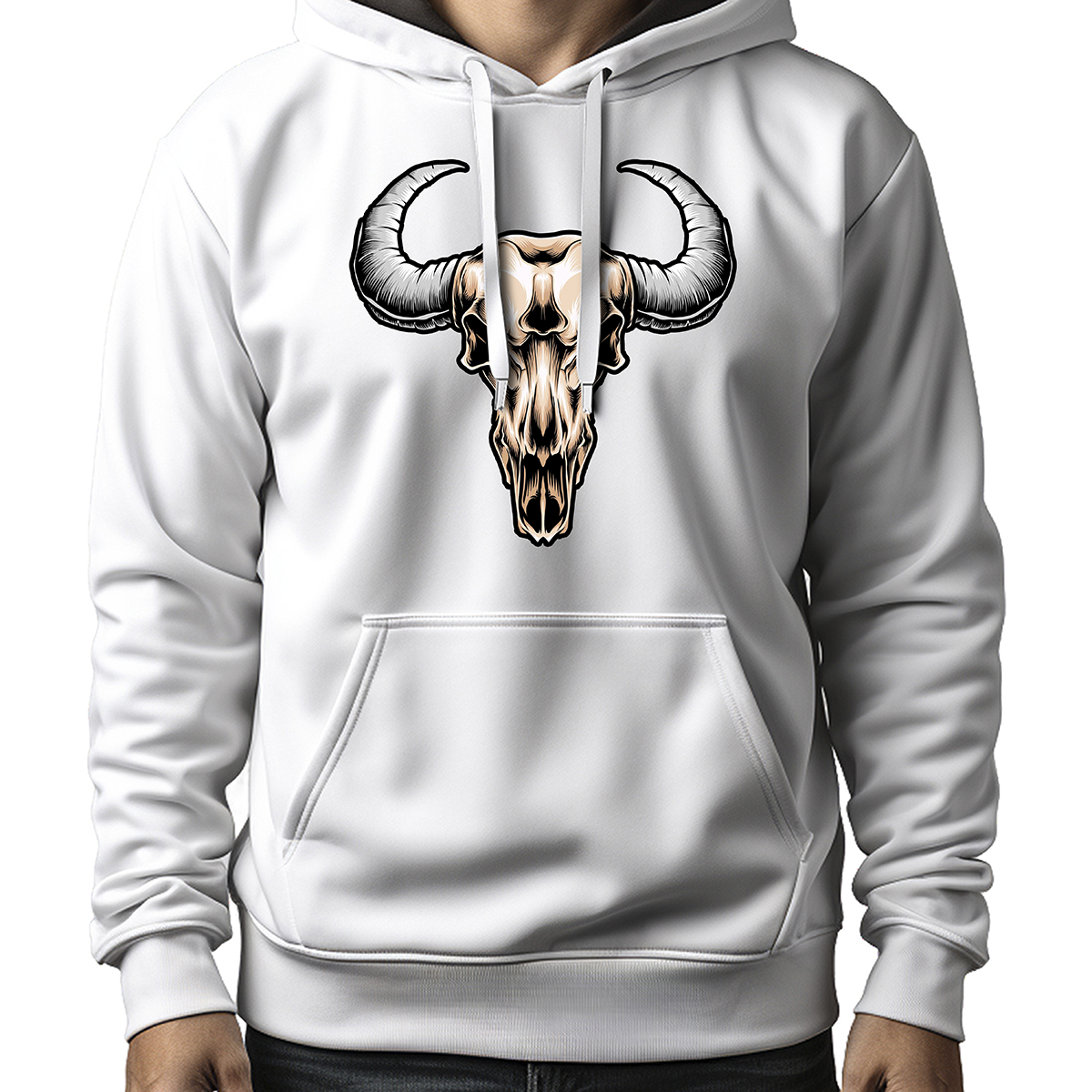 MOLETOM MASCULINO BIG HORNS SKULL