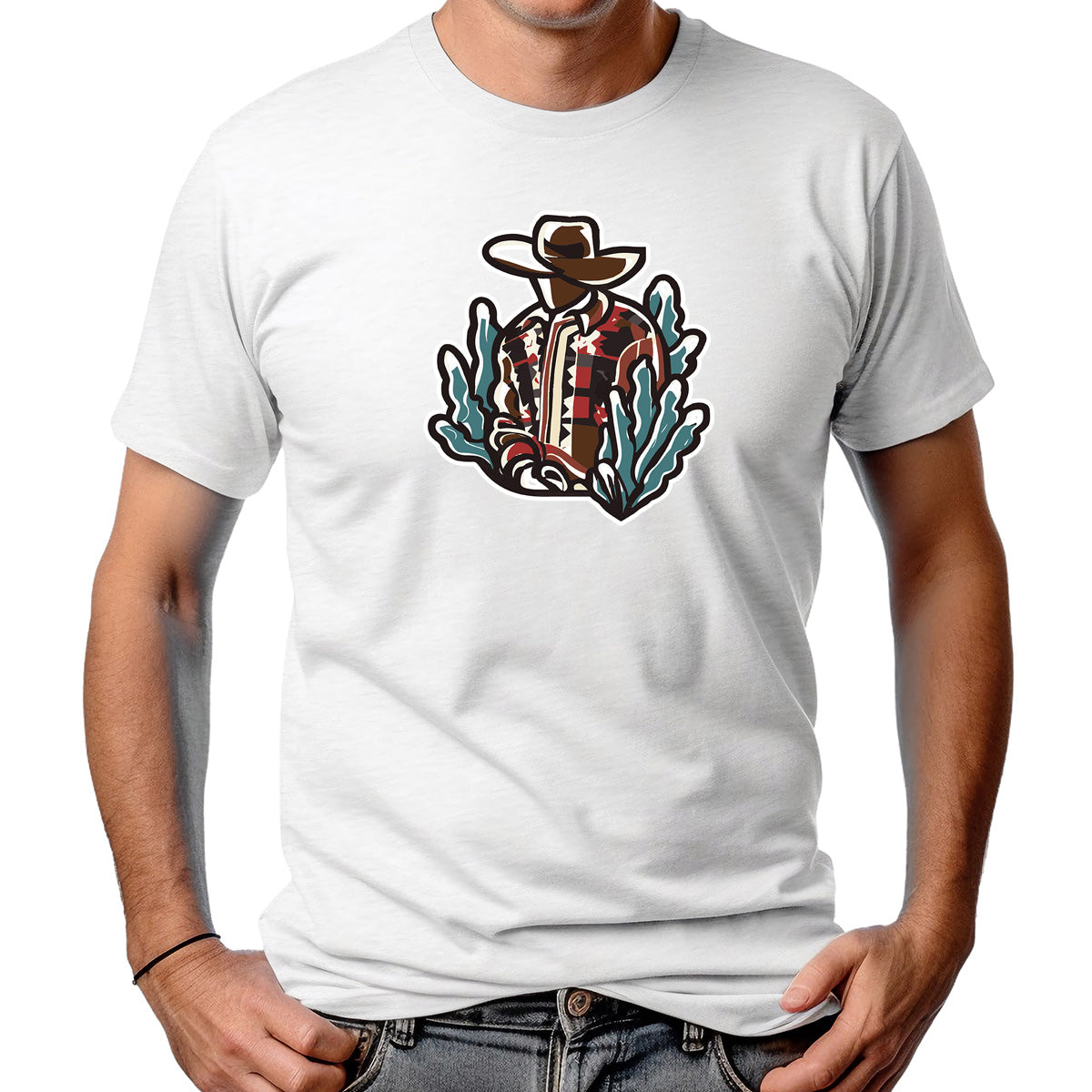 CAMISETA MASCULINA COWBOY AND TREES