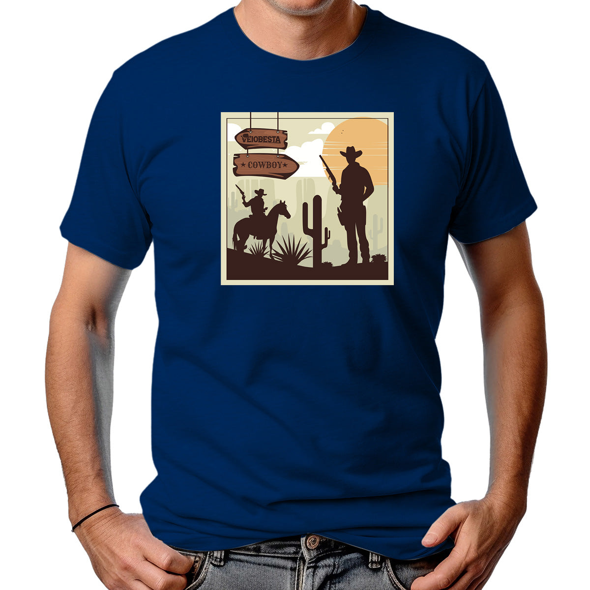 CAMISETA MASCULINA ESTRADA COWBOY VEIOBESTA