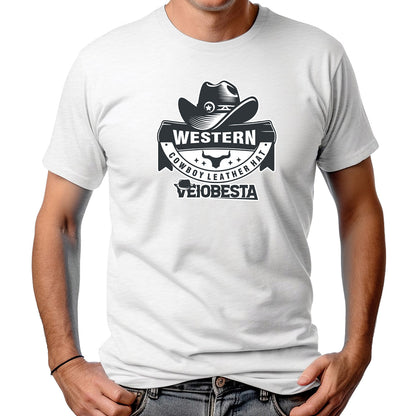 CAMISETA MASCULINA CHAPÉU DE COURO