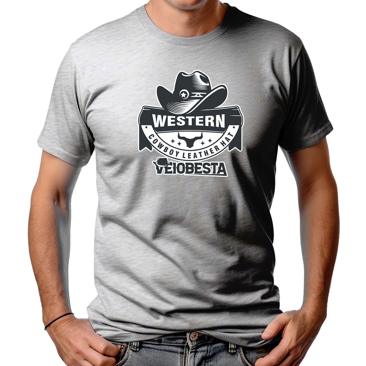 CAMISETA MASCULINA CHAPÉU DE COURO