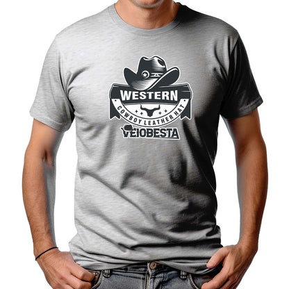 CAMISETA MASCULINA CHAPÉU DE COURO
