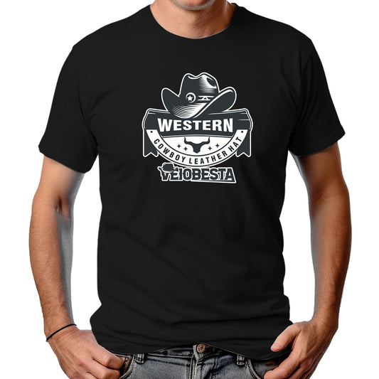 CAMISETA MASCULINA CHAPÉU DE COURO