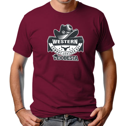 CAMISETA MASCULINA CHAPÉU DE COURO