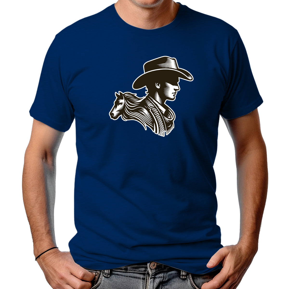 CAMISETA MASCULINA HOMEM E O CAVALO